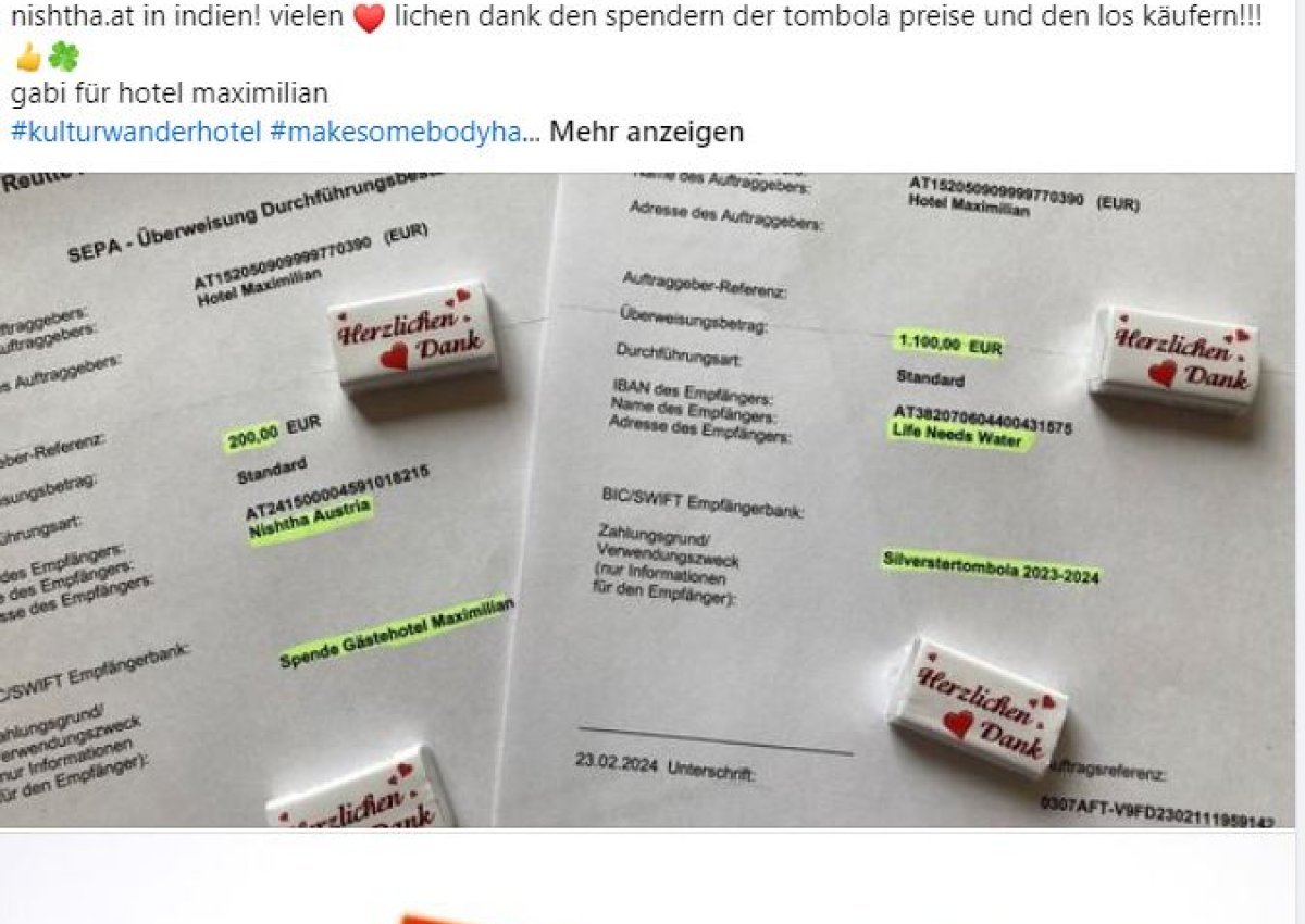 Silvestertombola 23/24 geht an  